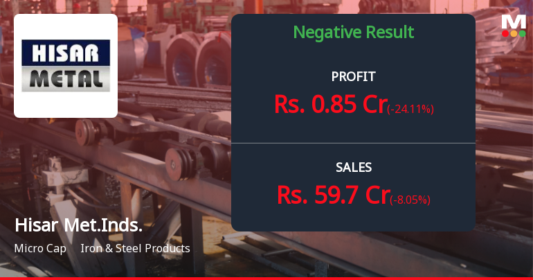 Hisar Metal Industries Q2 FY26: Profit Slumps 24% as Margin Pressures Mount