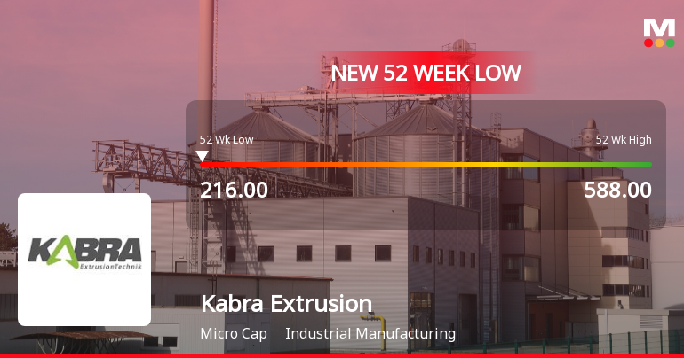 Kabra Extrusion Technik Hits New 52-Week Low at Rs. 216