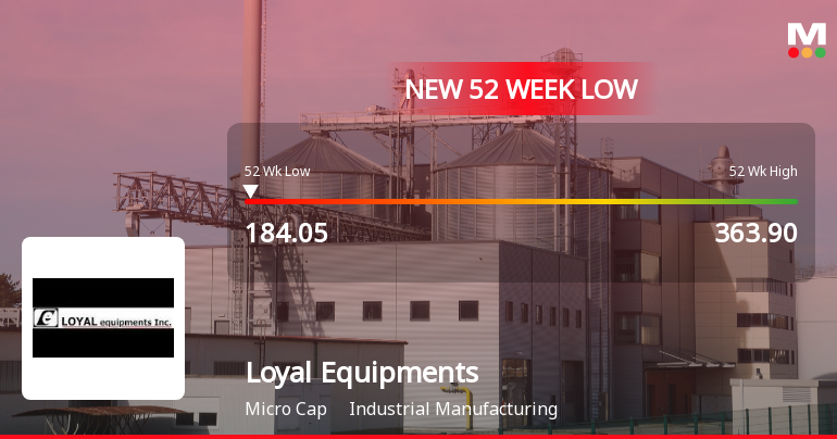 Loyal Equipments Stock Falls to 52-Week Low of Rs.184.05