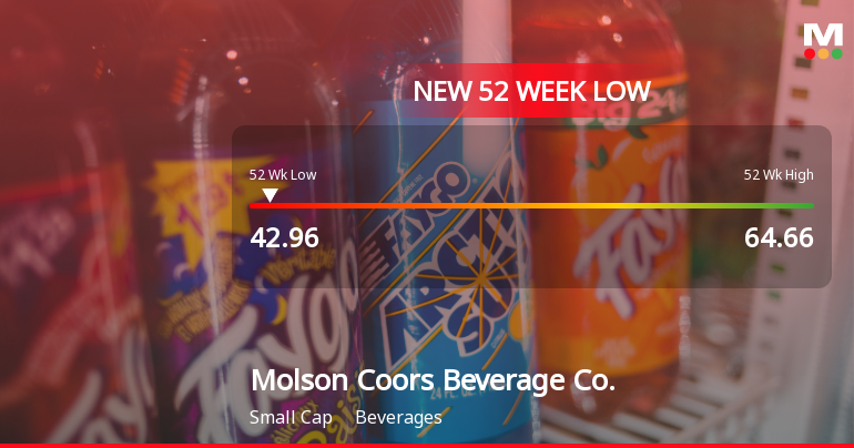 Molson Coors Beverage Co. Stock Hits New 52-Week Low at $42.96