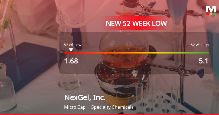 NexGel, Inc. Stock Plummets to New 52-Week Low of $1.68
