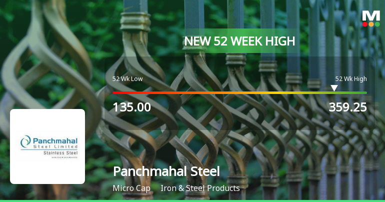 Panchmahal Steel Hits New 52-Week High at Rs. 359.25