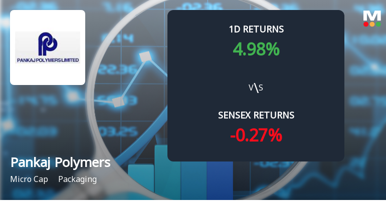 Pankaj Polymers Ltd Surges 4.98%, Achieves 89.54% Year-to-Date Gain Amid Market Decline