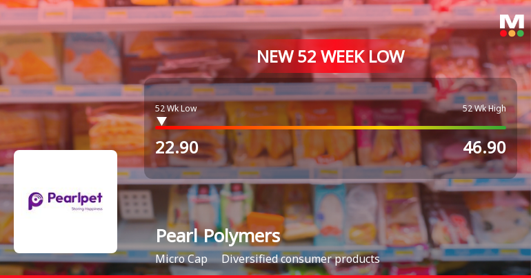 Pearl Polymers Stock Falls to 52-Week Low of Rs.22.9 Amidst Continued Downtrend