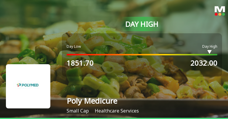 Poly Medicure Soars 7.3%, Hits Intraday High of Rs 2004.95