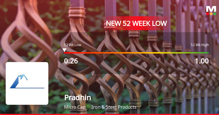 Pradhin Stock Hits 52-Week Low at Rs.0.26 Amidst Sectoral and Financial Pressures