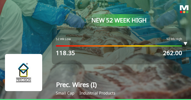 Precision Wires India Hits New 52-Week High of Rs. 260