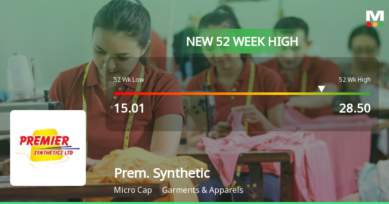Premier Synthetics Hits New 52-Week High of Rs. 28.5