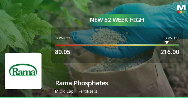 Rama Phosphates Hits New 52-Week High of Rs. 216 Amid Market Rally