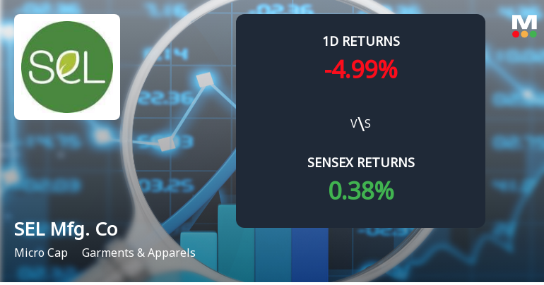 SEL Manufacturing Faces Significant Selling Pressure with 4.99% Decline Amidst Cumulative Losses