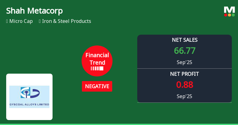 Shah Metacorp Quarterly Financial Trend Shows Negative Shift Amidst Highest Net Sales