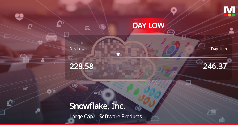 Snowflake, Inc. Hits Day Low of $228.58 Amid Price Pressure
