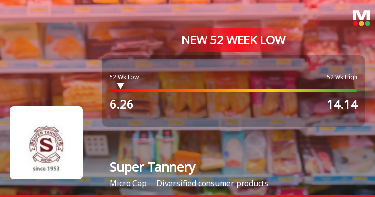 Super Tannery Hits New 52-Week Low at Rs. 6.26 Amid Decline