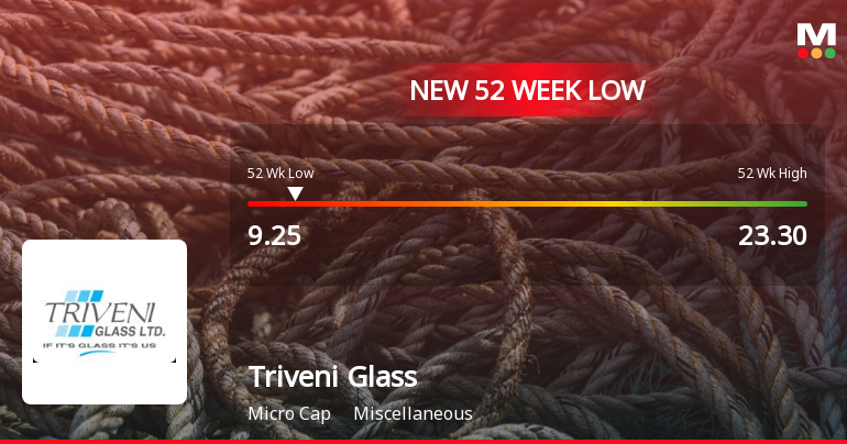 Triveni Glass Falls to 52-Week Low of Rs.9.25 Amid Continued Downtrend