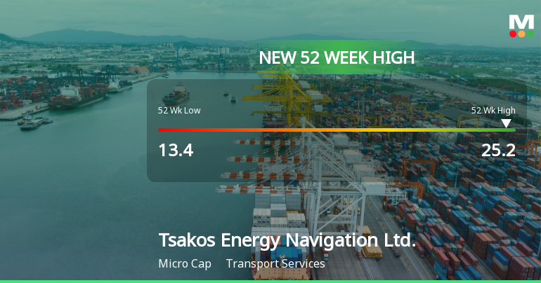 Tsakos Energy Navigation Hits New 52-Week High at $25.20