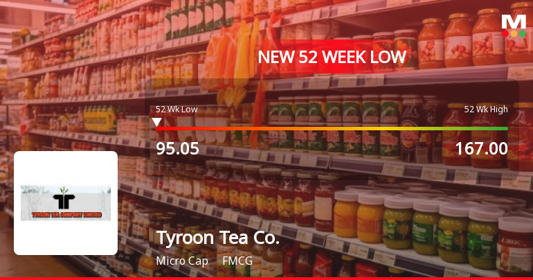 Tyroon Tea Company Falls to 52-Week Low of Rs.95.05 Amidst Sector Pressure
