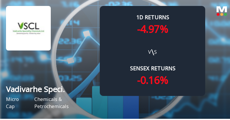 Vadivarhe Speciality Chemicals Faces Heavy Selling Pressure, Stock Declines 50.62% Year-to-Date.