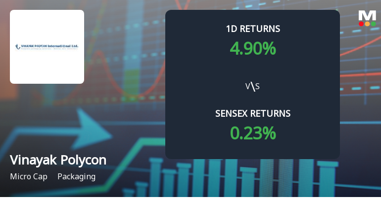 Vinayak Polycon International Ltd Gains 4.90% Today, Surges 10.12% Over Past Week