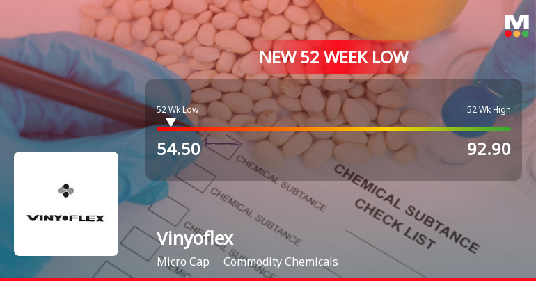 Vinyoflex Hits New 52-Week Low at Rs. 54.5 Amid Decline