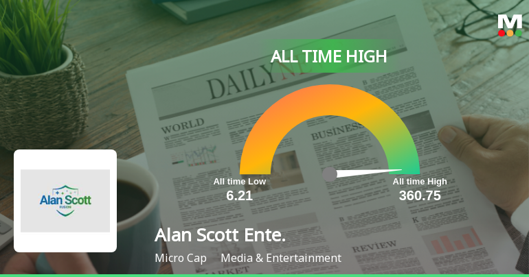 Alan Scott Enterprises Stock Hits All-Time High at Rs.360.75