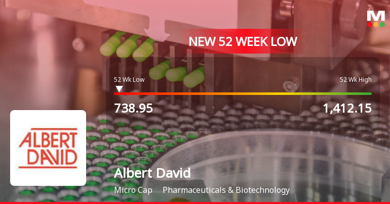 Albert David Stock Falls to 52-Week Low of Rs.738.95 Amidst Prolonged Downtrend