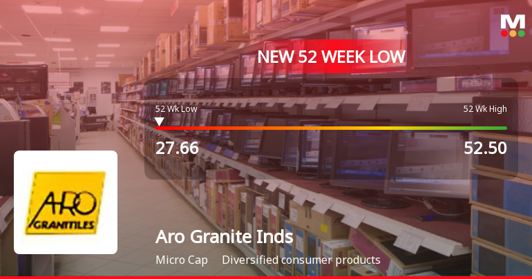 Aro Granite Industries Stock Falls to 52-Week Low of Rs.28.01
