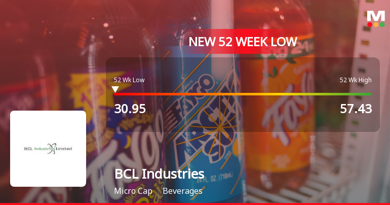 BCL Industries Falls to 52-Week Low of Rs.31.01 Amid Sector Underperformance