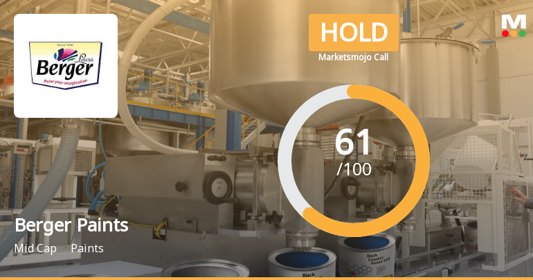 Berger Paints India Ltd is Rated Hold by MarketsMOJO