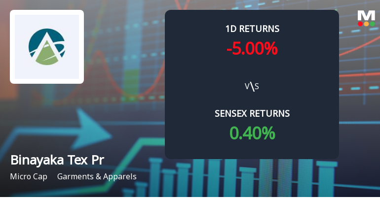 Binayaka Tex Processors Faces Intense Selling Pressure Amid Lower Circuit Lock