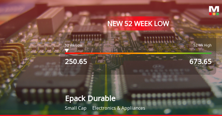 Epack Durable Stock Falls to 52-Week Low of Rs.250.65 Amidst Continued Downtrend