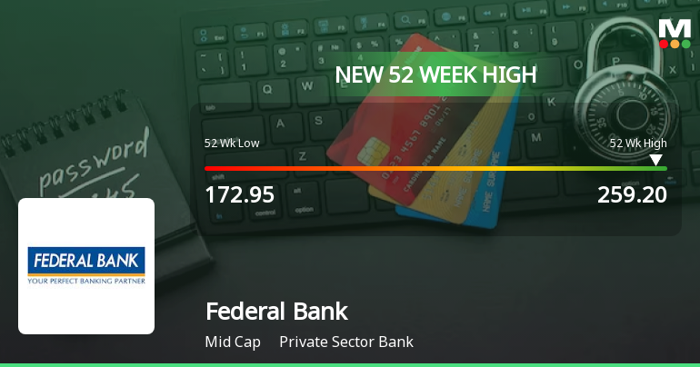 Federal Bank Hits New 52-Week High of Rs.259.2 Marking Significant Milestone