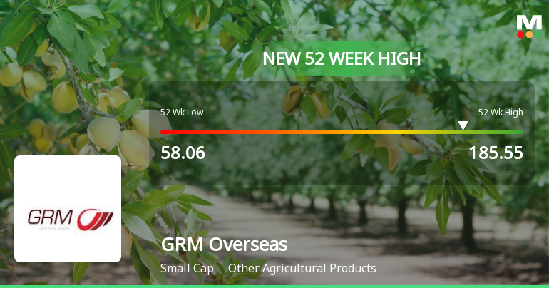 GRM Overseas Hits New 52-Week High of Rs.185.55 Marking Strong Market Momentum
