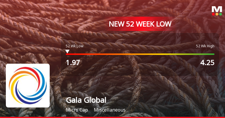 Gala Global Products Stock Falls to 52-Week Low of Rs.1.97