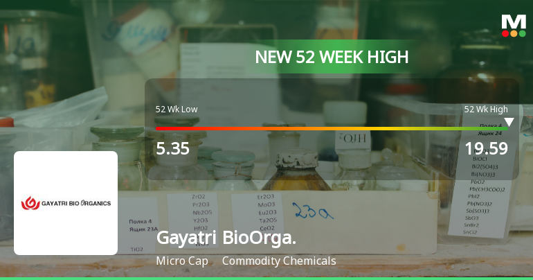 Gayatri BioOrganics Ltd Hits New 52-Week High at Rs.19.59
