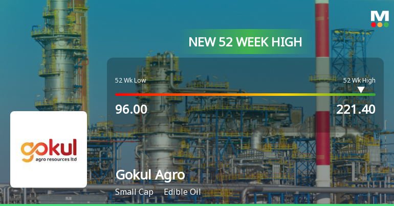 Gokul Agro Resources Hits New 52-Week High at Rs.221.4