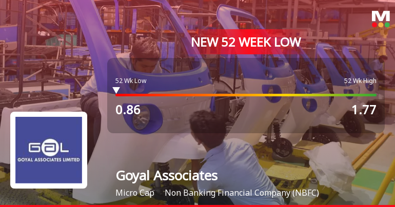 Goyal Associates Stock Falls to 52-Week Low of Rs.0.86
