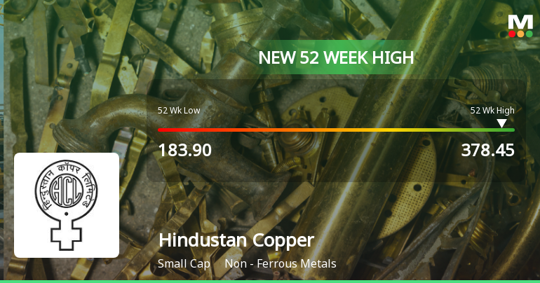 Hindustan Copper Hits New 52-Week High at Rs.378.45
