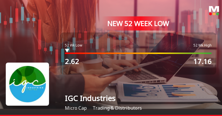 IGC Industries Falls to 52-Week Low of Rs.2.62 Amidst Prolonged Downtrend