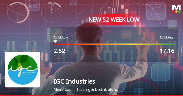 IGC Industries Falls to 52-Week Low of Rs.2.62 Amidst Prolonged Downtrend