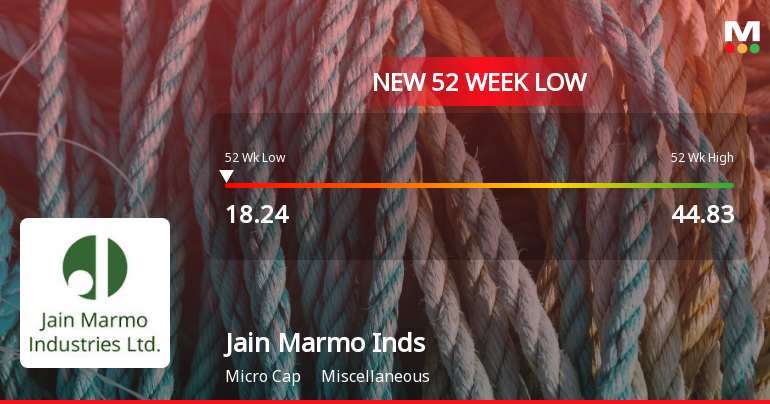 Jain Marmo Industries Falls to 52-Week Low of Rs.18.24 Amidst Market Headwinds