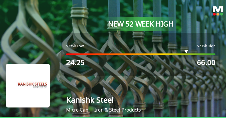 Kanishk Steel Industries Hits New 52-Week High at Rs.66