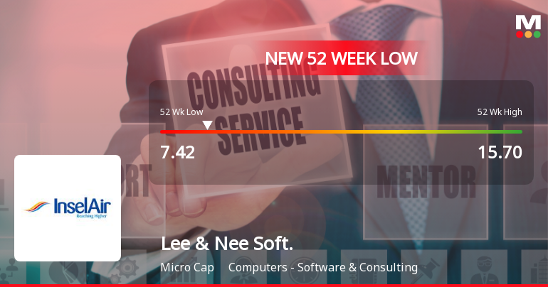 Lee & Nee Software (Exports) Stock Falls to 52-Week Low of Rs.7.42