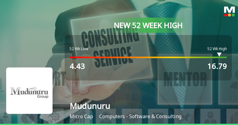Mudunuru Stock Hits New 52-Week High at Rs.16.79