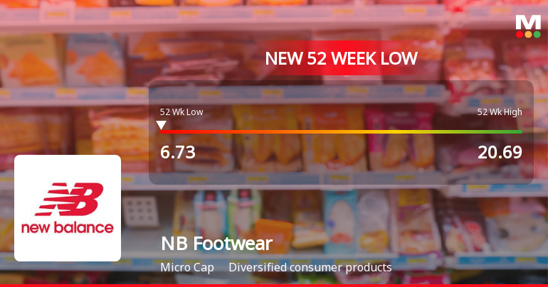 NB Footwear . Stock Falls to 52-Week Low of Rs.6.73 Amidst Market Underperformance