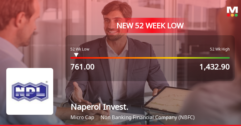 Naperol Investments Falls to 52-Week Low of Rs.767 Amid Market Pressure