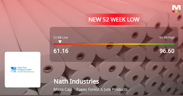 Nath Industries Stock Hits 52-Week Low at Rs.61.16 Amidst Market Pressure