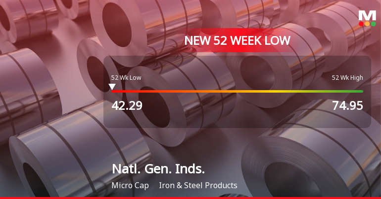 National General Industries Falls to 52-Week Low of Rs 42.29