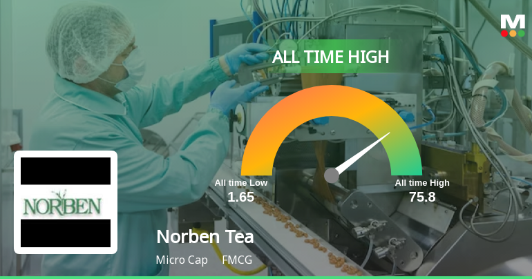 Norben Tea & Exports Hits All-Time High at Rs.75.8, Marking a Milestone in FMCG Sector