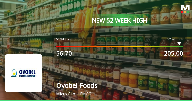 Ovobel Foods Ltd Hits New 52-Week High at Rs.202.95