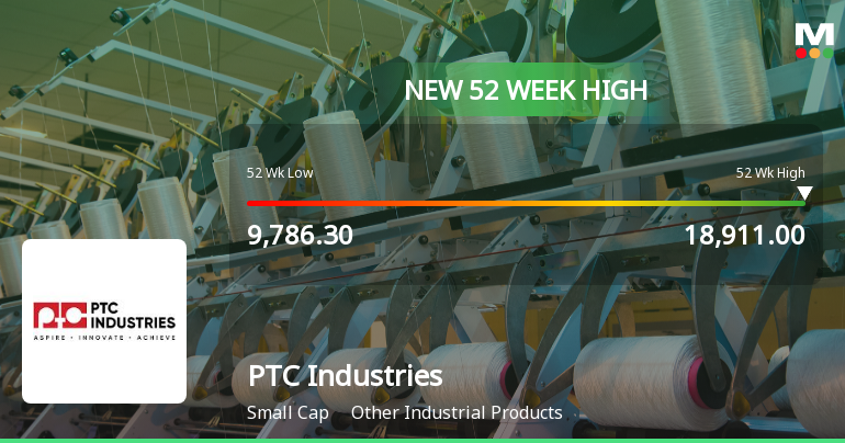 PTC Industries Hits New 52-Week High of Rs.18911, Marking Strong Market Momentum